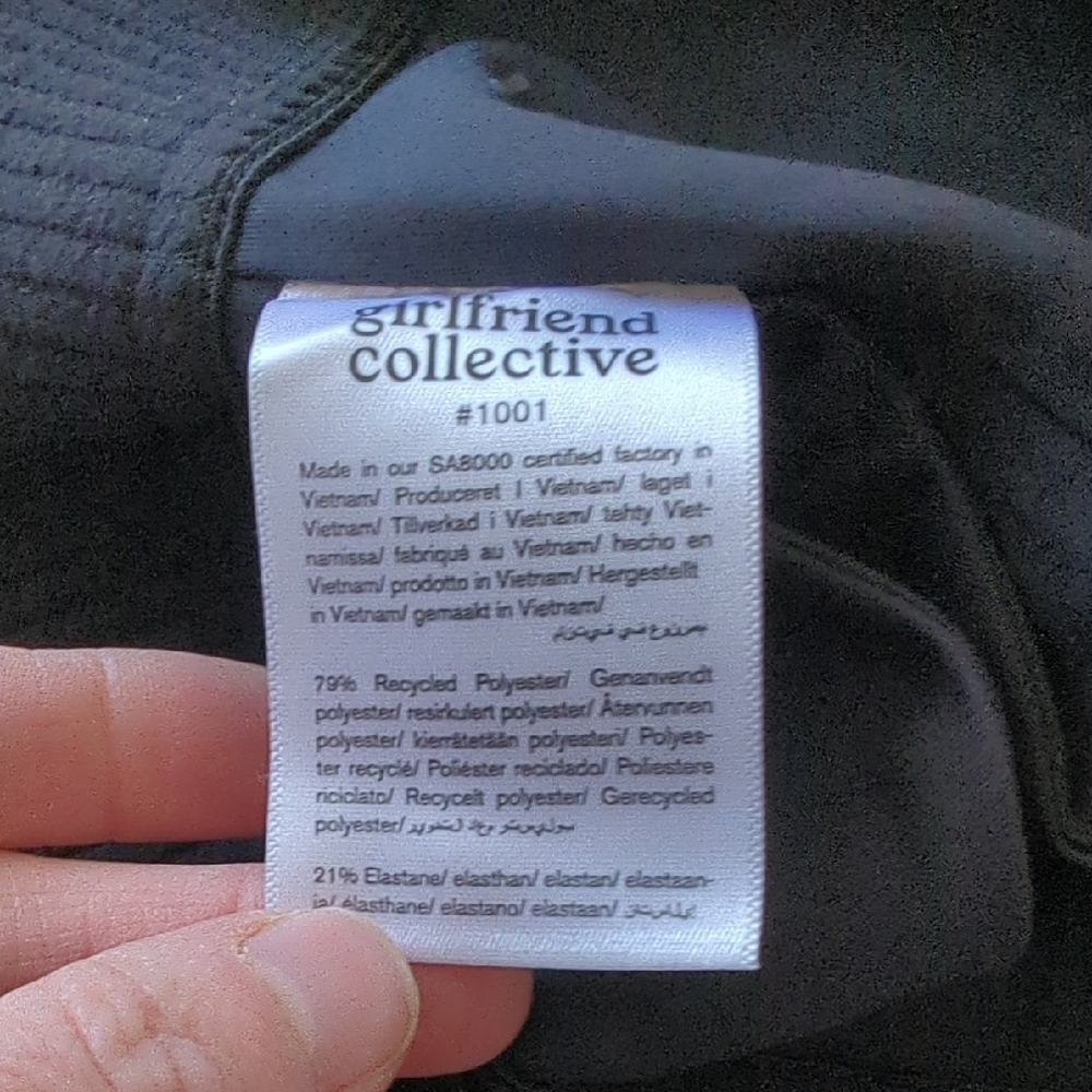 NWT Girlfriend Collective Black Topanga Halter Bra Size Large - Picture 8 of 13